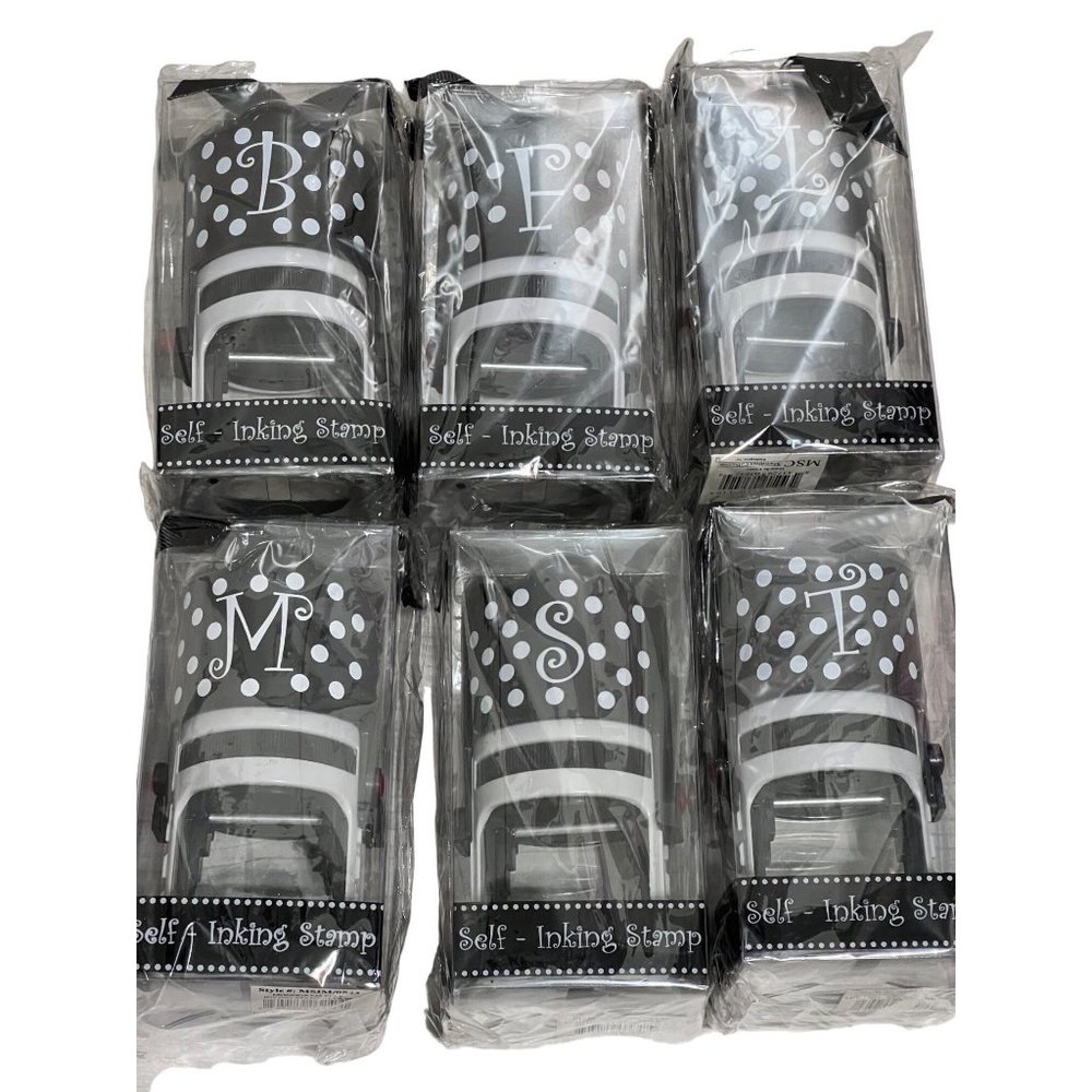 Mainstreet Collection self inking stamp monogram initial refill ink B F L M S T